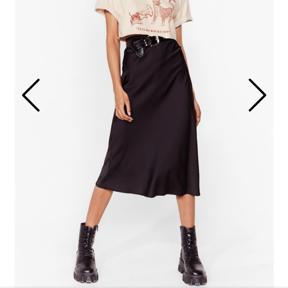 Nasty gal satin skirt